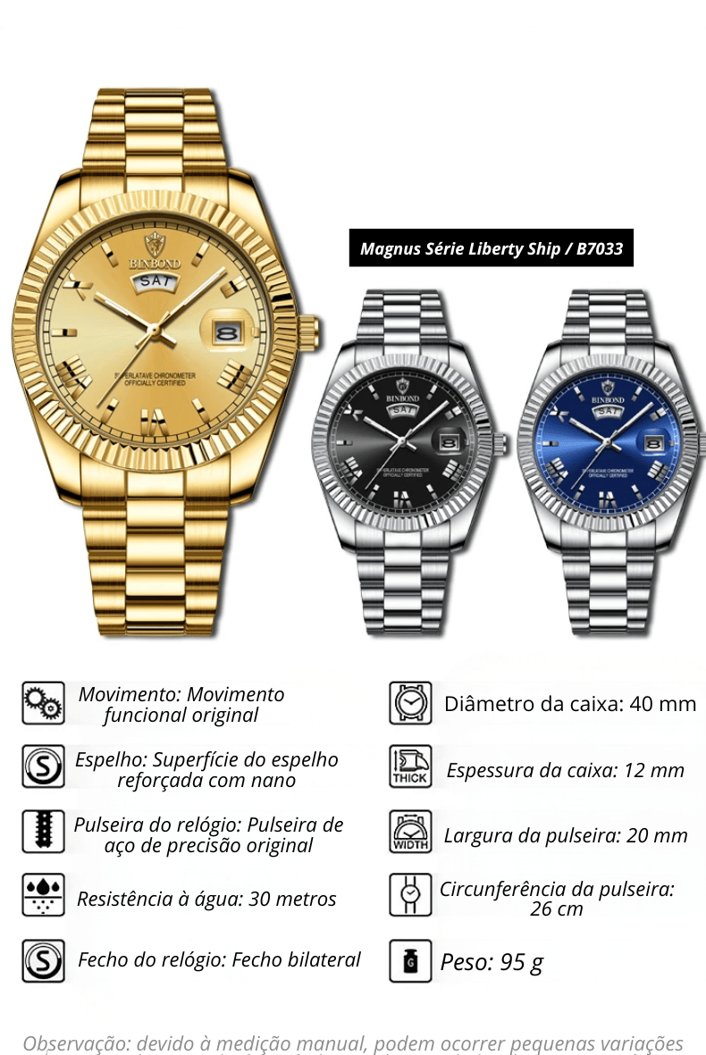 Relógio Magnus® Quartzo Clássico